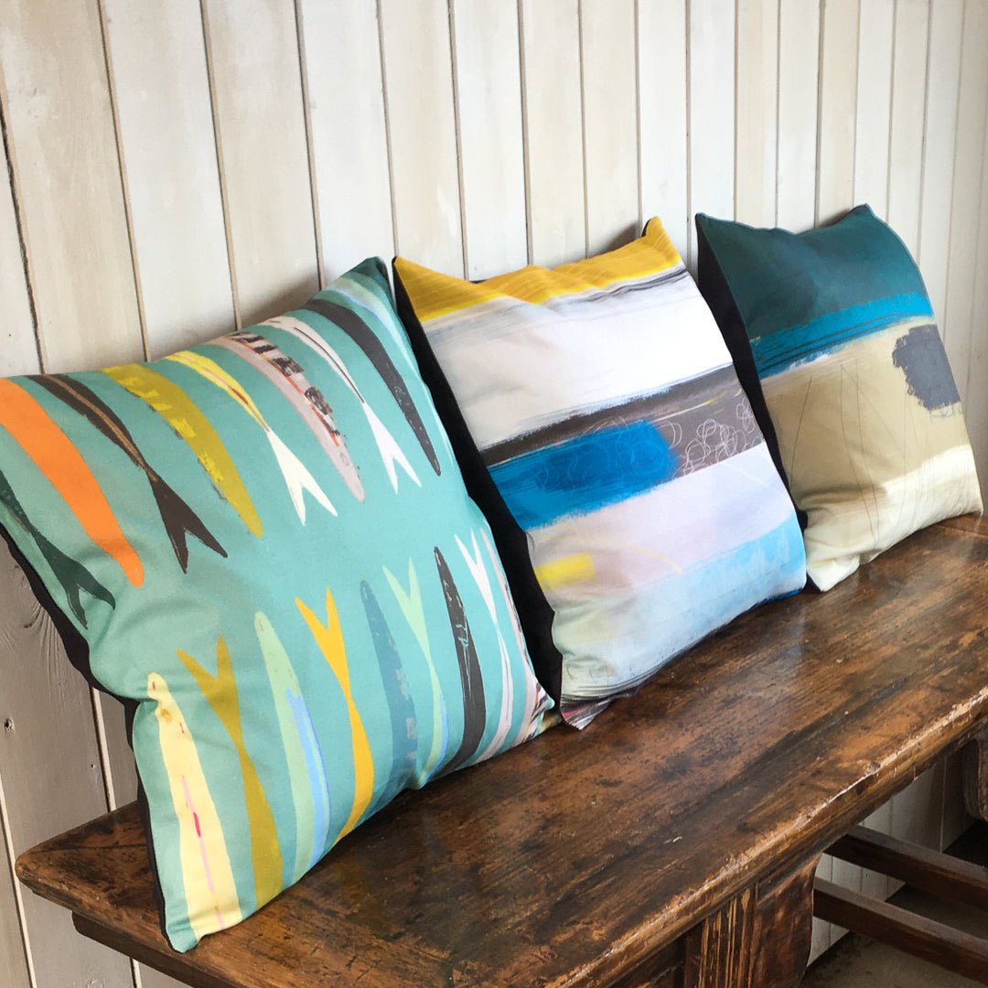 cushion - FISH TAILS  BLUE