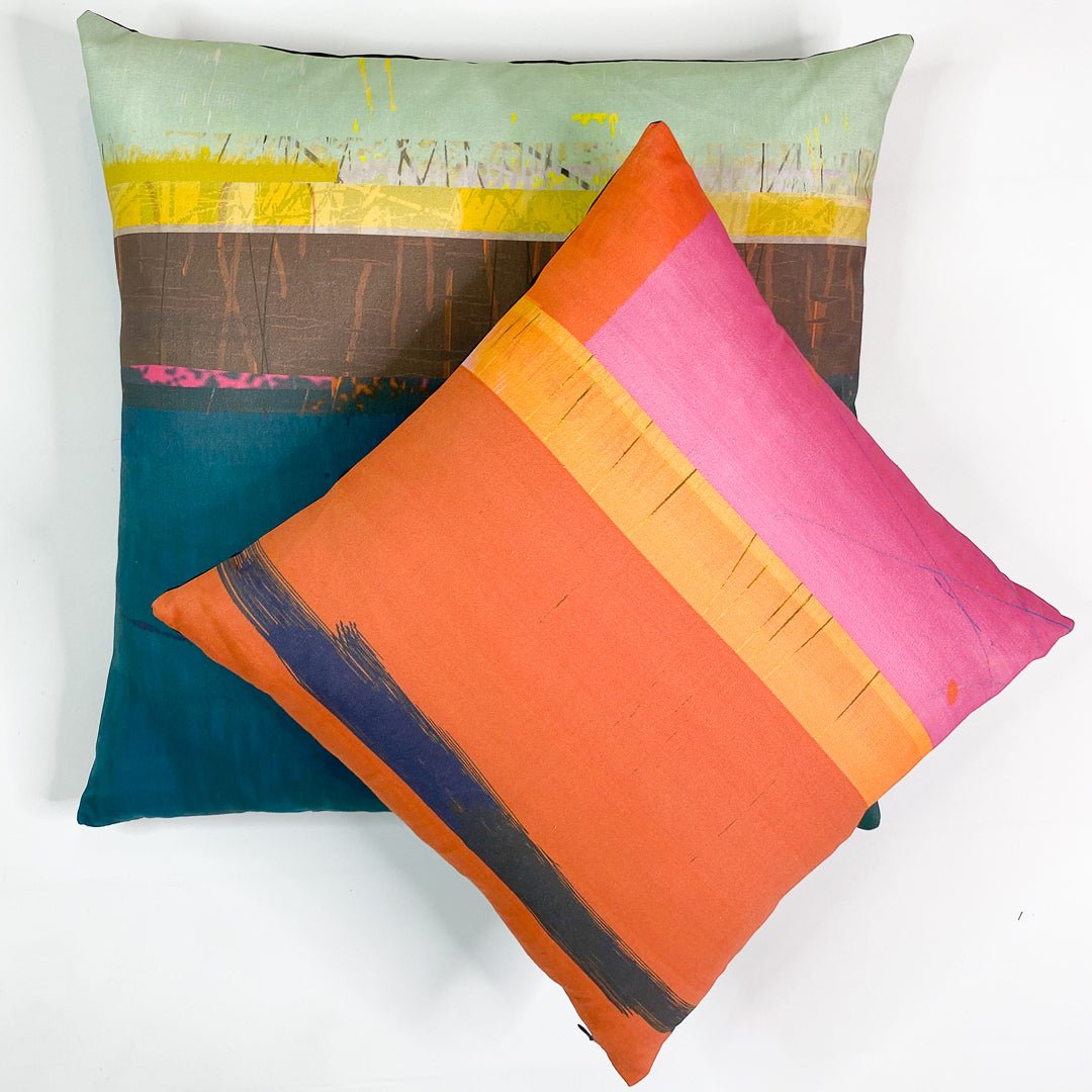 Teal and hotsell ochre cushions