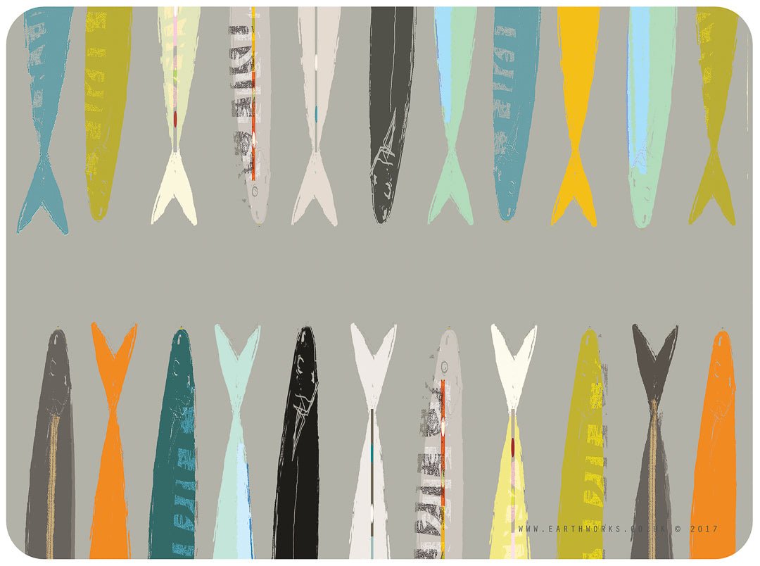 placemat - FISH TAILS GREY - PM002 - E A R T H W O R K S