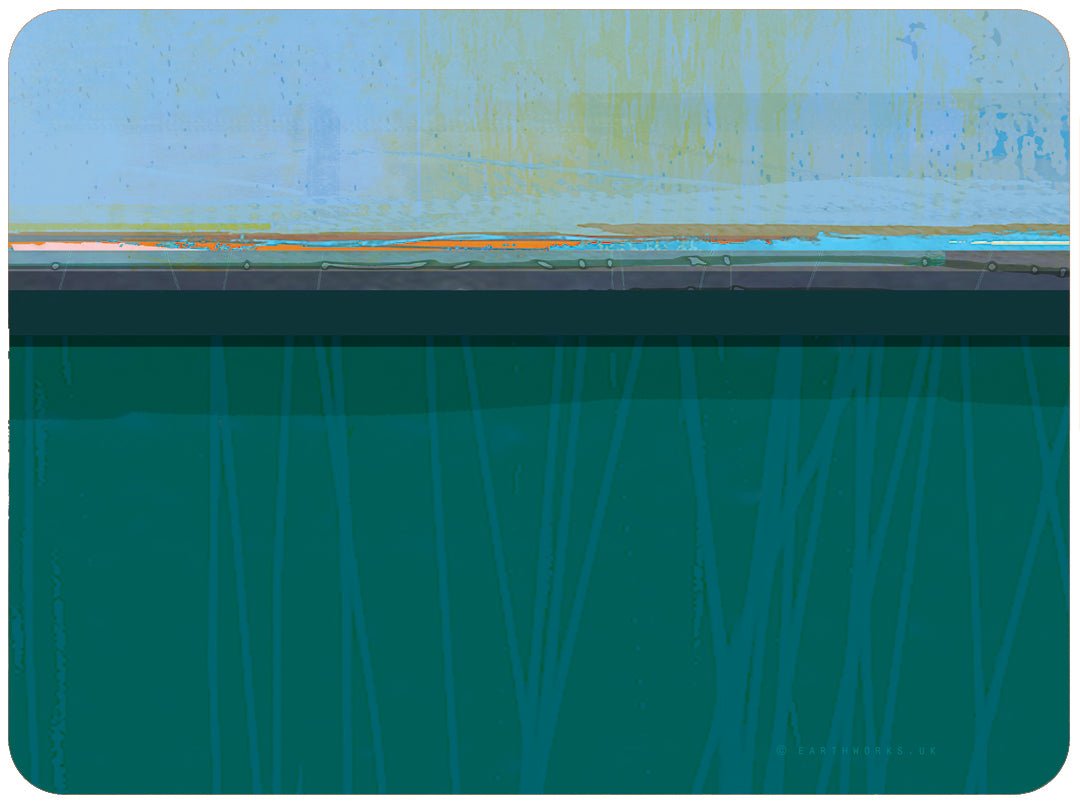placemat - PATHS TEAL LINES