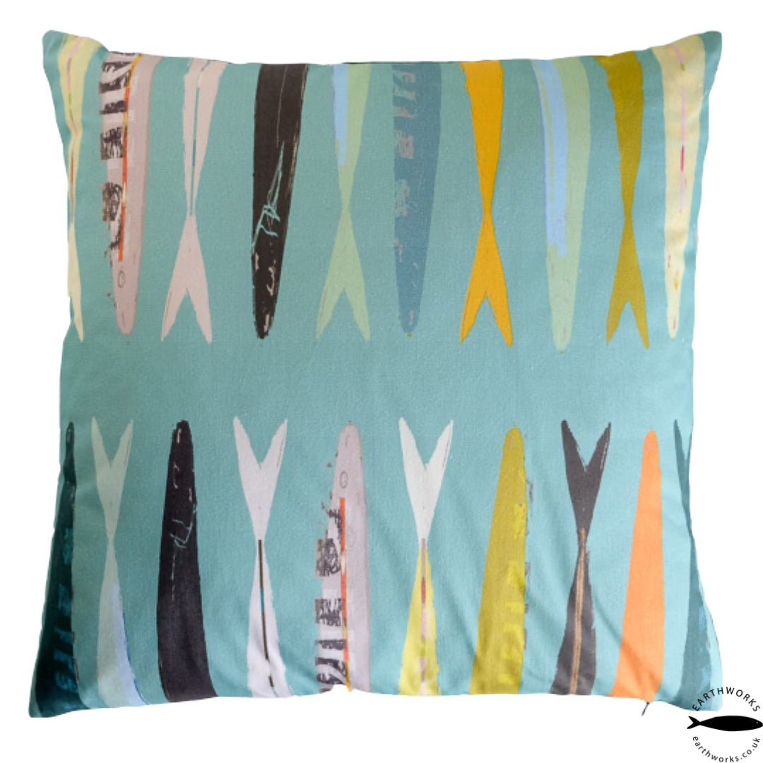 cushion - FISH TAILS  BLUE